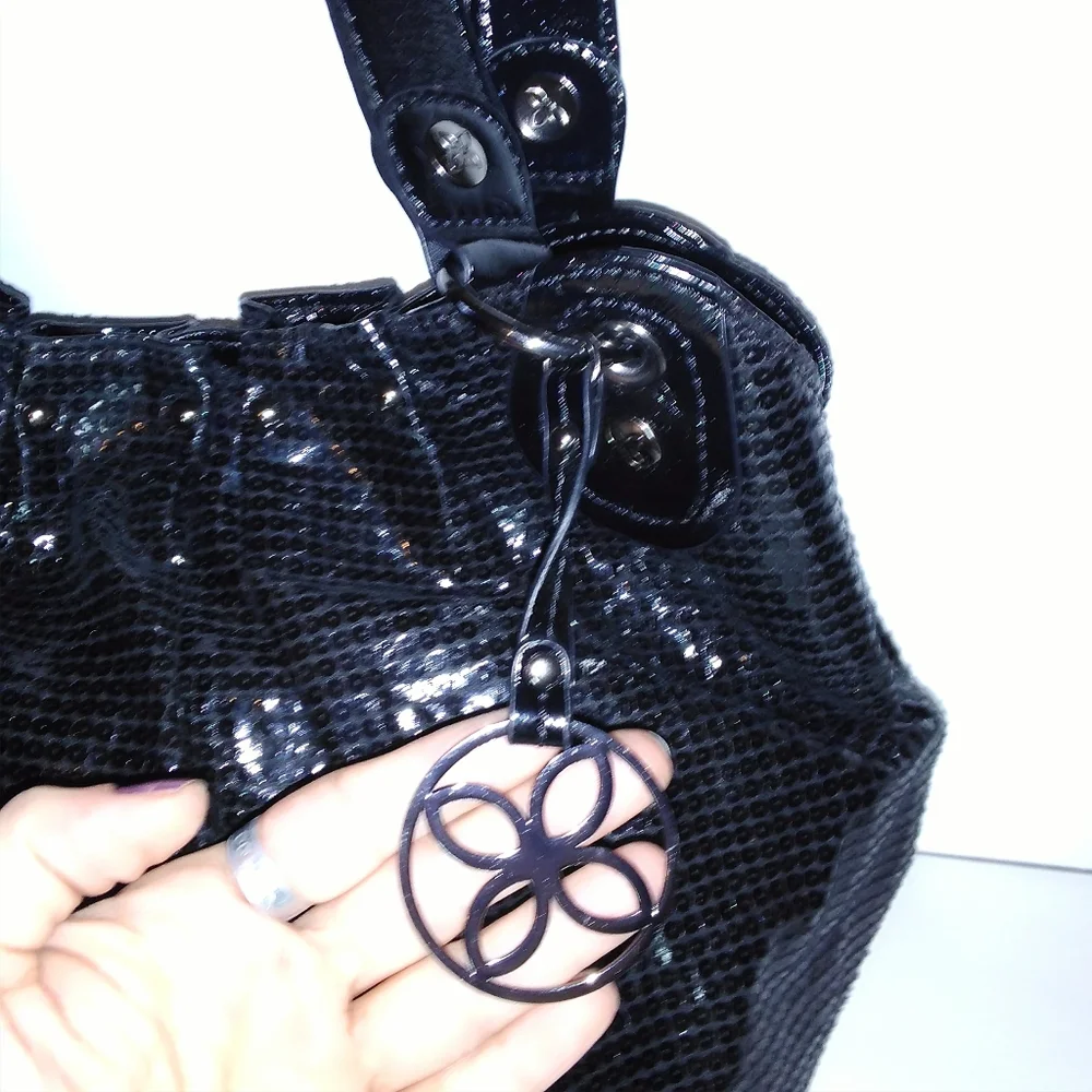 Relic Black Sparkle Hobo Bag Purse